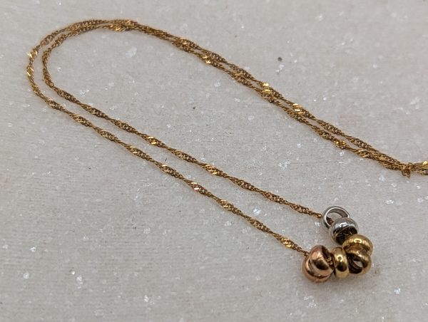 Ladies 9CT Yellow, White and Rose Gold Anklet (0.7gms) - BP366093 - Image 6