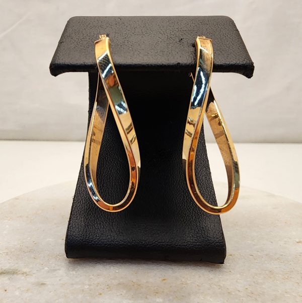 Ladies 9CT Rose Gold Statement Twirl Hoops - IP384756 - Image 12