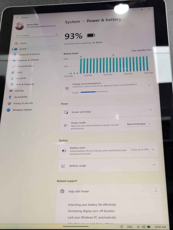 MICROSOFT TABLET WITH CHARGER #GN387793 - Image 3