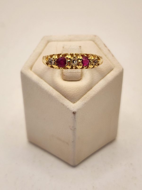 Ladies 14CT Yellow Gold Ring with Rubies and Diamonds Valuated - IP354365 - Image 11