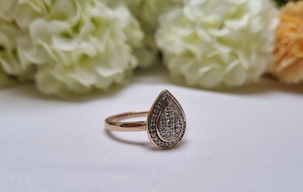 9ct Yellow Gold Pear Cluster Ring TW386620 - Image 2