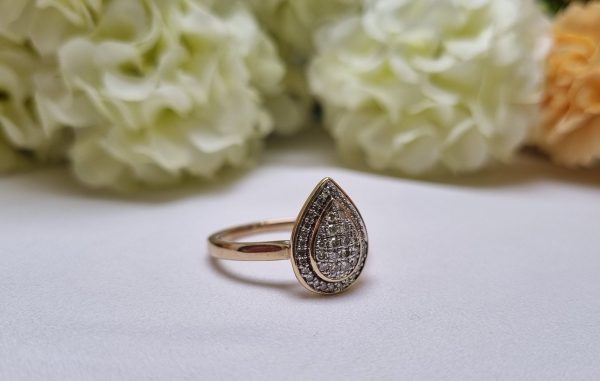 9ct Yellow Gold Pear Cluster Ring TW386620 - Image 7
