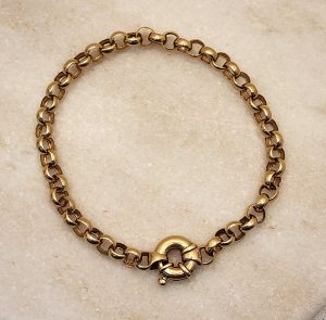 Ladies 9CT Yellow Gold Belcher Bracelet 21.5cm - IP355548