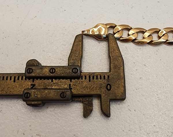 Unisex 9CT Yellow Gold Curb Bracelet - IP354417 - Image 5