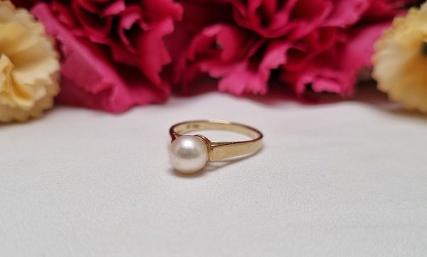 9ct Yellow Gold Pearl Solitaire Ring TW383748 - Image 2