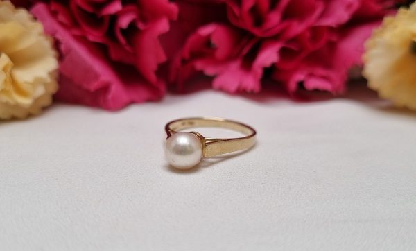 9ct Yellow Gold Pearl Solitaire Ring TW383748 - Image 6