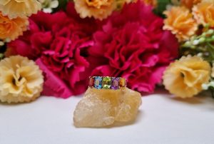 14ct White Gold Multicolour Five Stone Ring TW375840