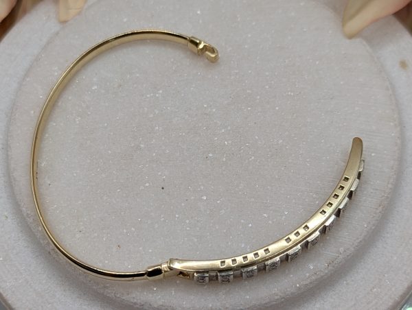 Ladies 9CT Yellow Gold Diamond Bangle (17.32gms) - BP376687 - Image 7