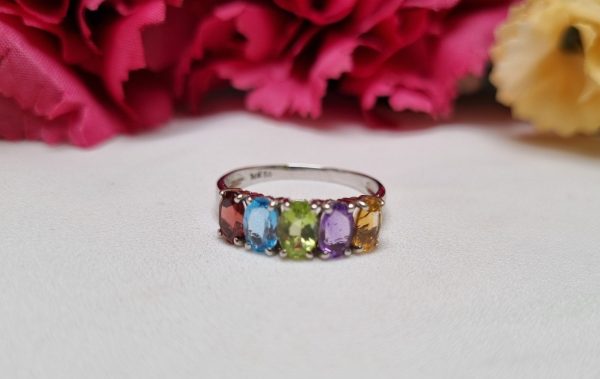 14ct White Gold Multicolour Five Stone Ring TW375840 - Image 6