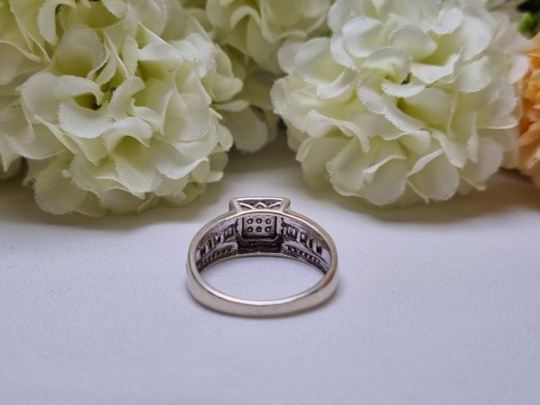 9ct White Gold Square Halo Ring TW381110 - Image 8