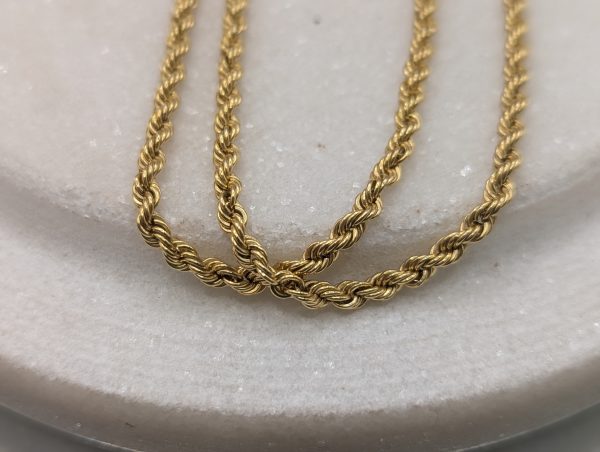 Ladies 10CT Yellow Gold Rope Chain Necklace (3.58gms) - BP390187 - Image 4