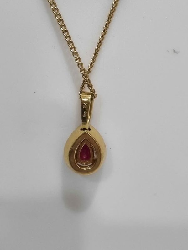 9CT YELLOW GOLD RUBY AND DIAMOND PENDANT TW371054-1 - Image 7