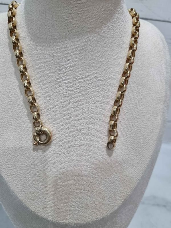 9CT YELLOW GOLD OVAL BELCHER LINK NECKLACE TW384816 - Image 6