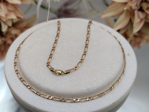 Ladies 9CT Yellow Gold Figaro Chain Necklace (8.9gms) - BP370841