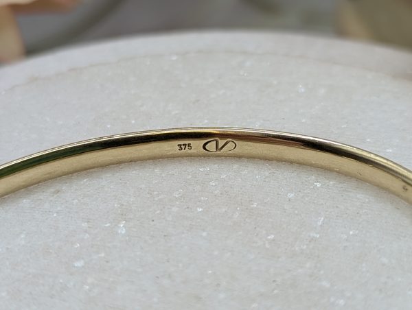 Ladies 9CT Yellow Gold Diamond Bangle (17.32gms) - BP376687 - Image 6