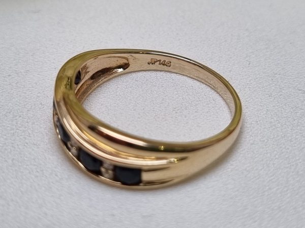 9ct Yellow Gold Channel Set Blue Stone Ring TW370886 - Image 8