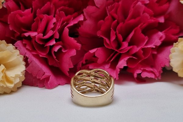9ct Yellow Gold Weave-Pattern Ring TW374388 - Image 10