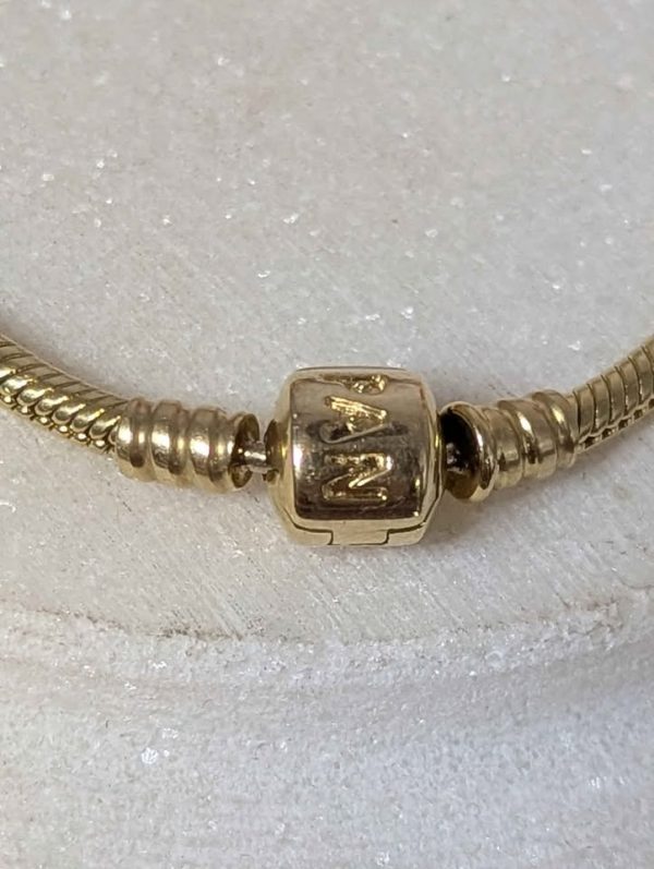 Ladies Pandora 14ct Yellow Gold Charm Bracelet (17.79gms) - BP342131 - Image 4