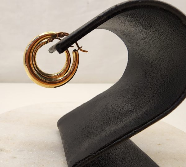 Ladies 9CT Yellow Gold Chunky Hoops - IP384760 - Image 13