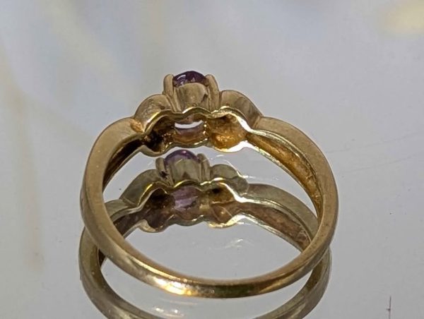 Ladies 10CT Yellow Gold and Purple Stone Ring (2.1gms) - BP369003 - Image 3
