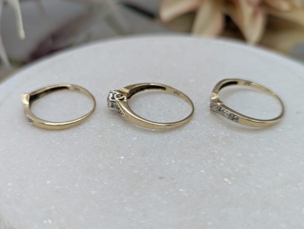 Ladies 9CT Yellow Gold Diamond Bridal Set Rings (4.4gms) - BP372059 - Image 5