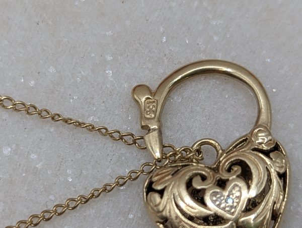 Ladies 9CT Yellow Gold Belcher Chain Heart Locket Bracelet (10.7gms) - BP383232 - Image 5