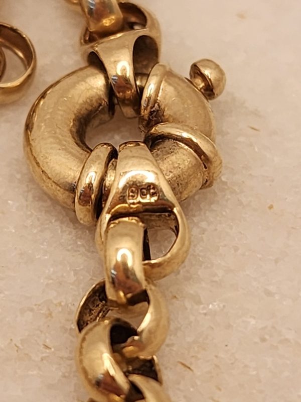 Ladies 9CT Yellow Gold Belcher Bracelet 21.5cm - IP355548 - Image 12