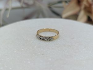 Ladies 18CT Yellow Gold, Diamond and Palladium Ring (2.36gms) - BP300134