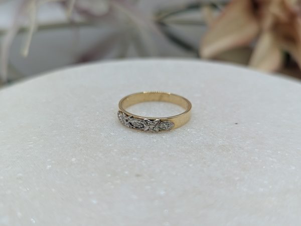 Ladies 18CT Yellow Gold, Diamond and Palladium Ring (2.36gms) - BP300134