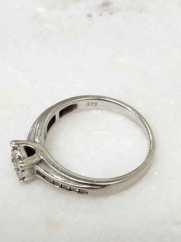 9CT WHITE GOLD DIAMOND RING #GN387417 - Image 14