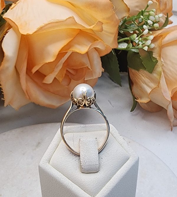 Ladies 14CT Yellow Gold Pearl Ring - IP348499 - Image 7