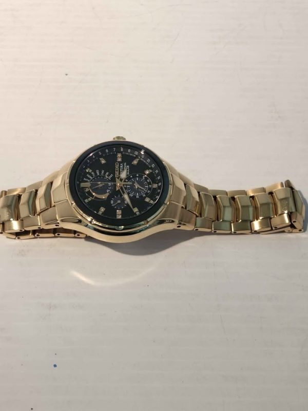 MENS GOLD SEIKO WATCH  (V198-OAB0) #GN390537 - Image 2