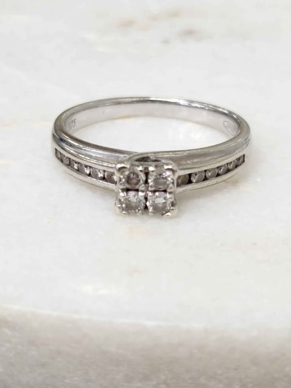 9CT WHITE GOLD DIAMOND RING #GN387417 - Image 12
