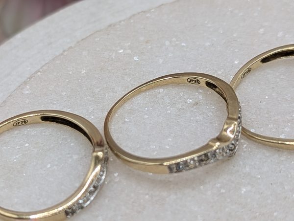 Ladies 9CT Yellow Gold Diamond Bridal Set Rings (4.4gms) - BP372059 - Image 3