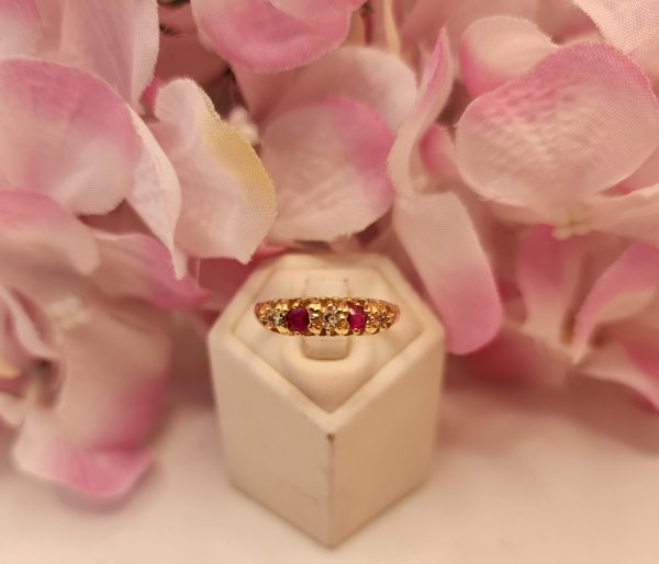 Ladies 14CT Yellow Gold Ring with Rubies and Diamonds Valuated - IP354365 - Image 10