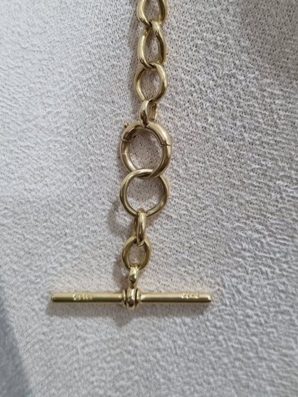 18CT YELLOW GOLD FOB CHAIN NECKLACE TW384815 - Image 3