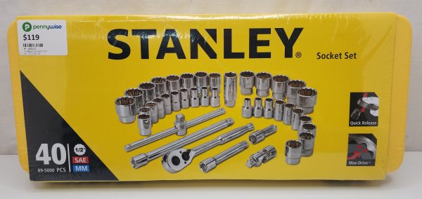 Stanley Socket Set 1/2" Drive Metric/SAE 40 Piece - IP385111
