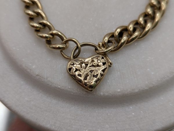 Ladies 9CT Yellow Gold Heart Locket Bracelet (14.3gms) - BP383753 - Image 3