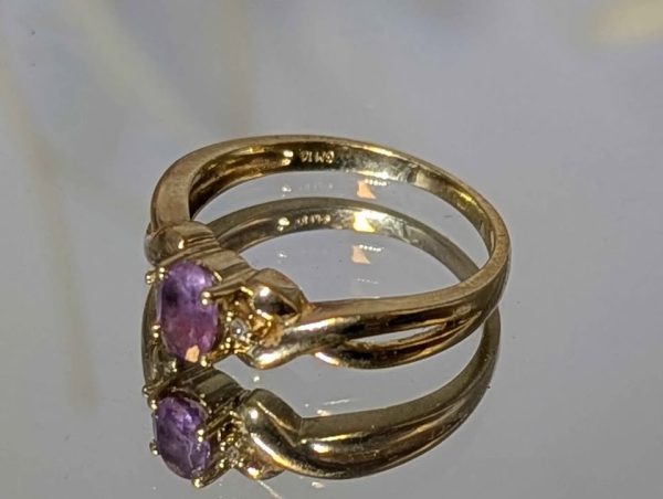 Ladies 10CT Yellow Gold and Purple Stone Ring (2.1gms) - BP369003 - Image 5
