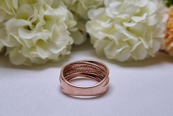 14ct Rose Gold Layered Channel Set Ring TW382667 - Image 4