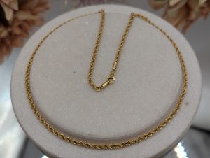 Ladies 10CT Yellow Gold Rope Chain Necklace (3.58gms) - BP390187