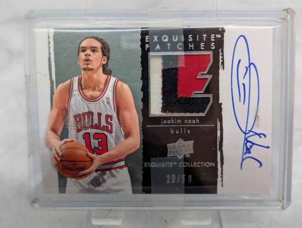 Upper Deck NBA Bulls Joakim Noah Autographed Game-Used Memorabilia and Card (29/50) - BP374646-5 - Image 2