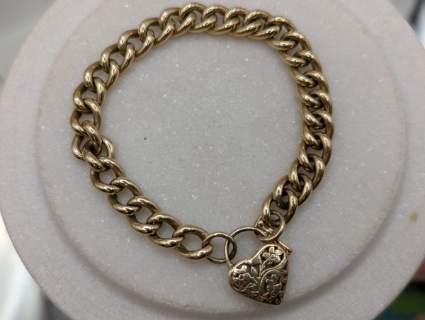 Ladies 9CT Yellow Gold Heart Locket Bracelet (14.3gms) - BP383753 - Image 2