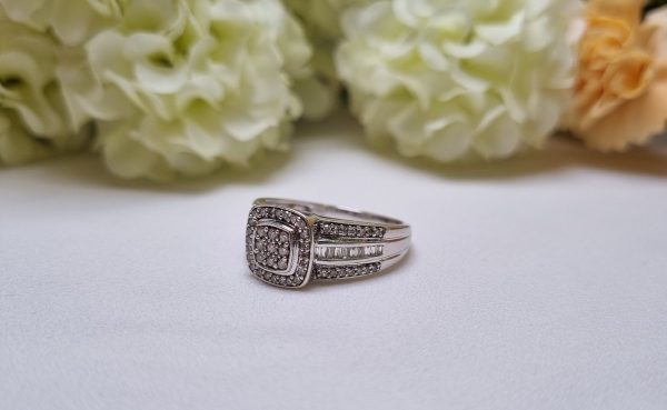 9ct White Gold Channel Set Halo Ring TW382668 - Image 9