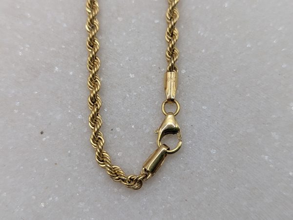 Ladies 10CT Yellow Gold Rope Chain Necklace (3.58gms) - BP390187 - Image 2