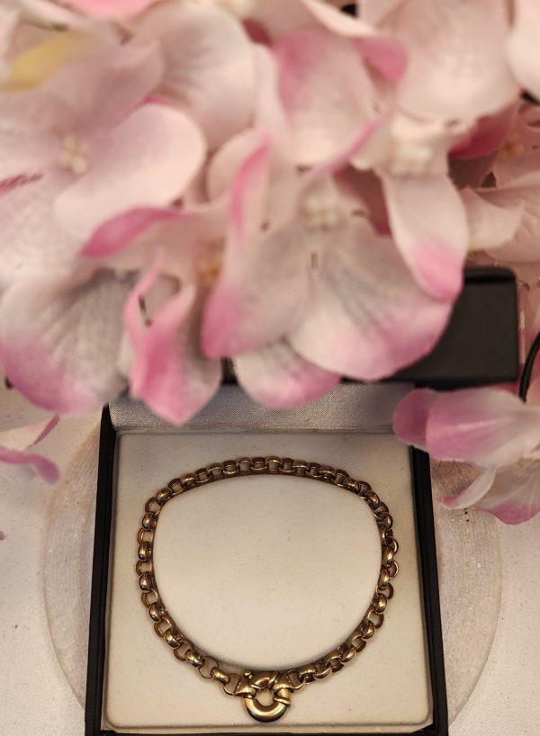 Ladies 9CT Yellow Gold Belcher Bracelet 21.5cm - IP355548 - Image 10