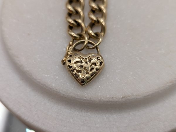 Ladies 9CT Yellow Gold Heart Locket Bracelet (14.3gms) - BP383753 - Image 4