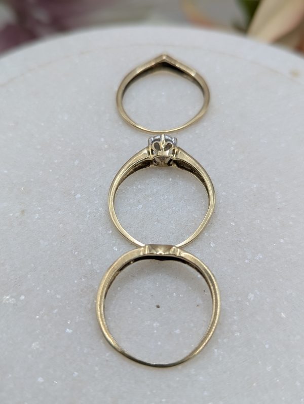 Ladies 9CT Yellow Gold Diamond Bridal Set Rings (4.4gms) - BP372059 - Image 6