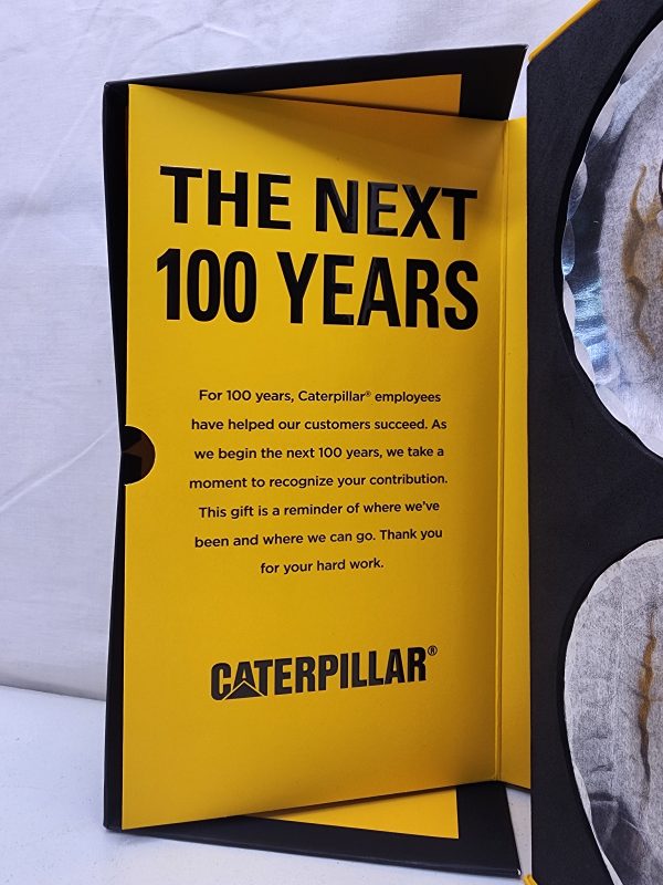 Caterpillar 100 Year Anniversary Metal Coaster Set and Stand w/ Display Box - IP388951 - Image 6
