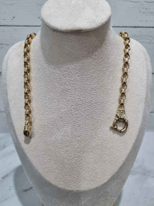 10CT YELLOW GOLD OVAL BELCHER LINK NECKLACE TW388746 - Image 5